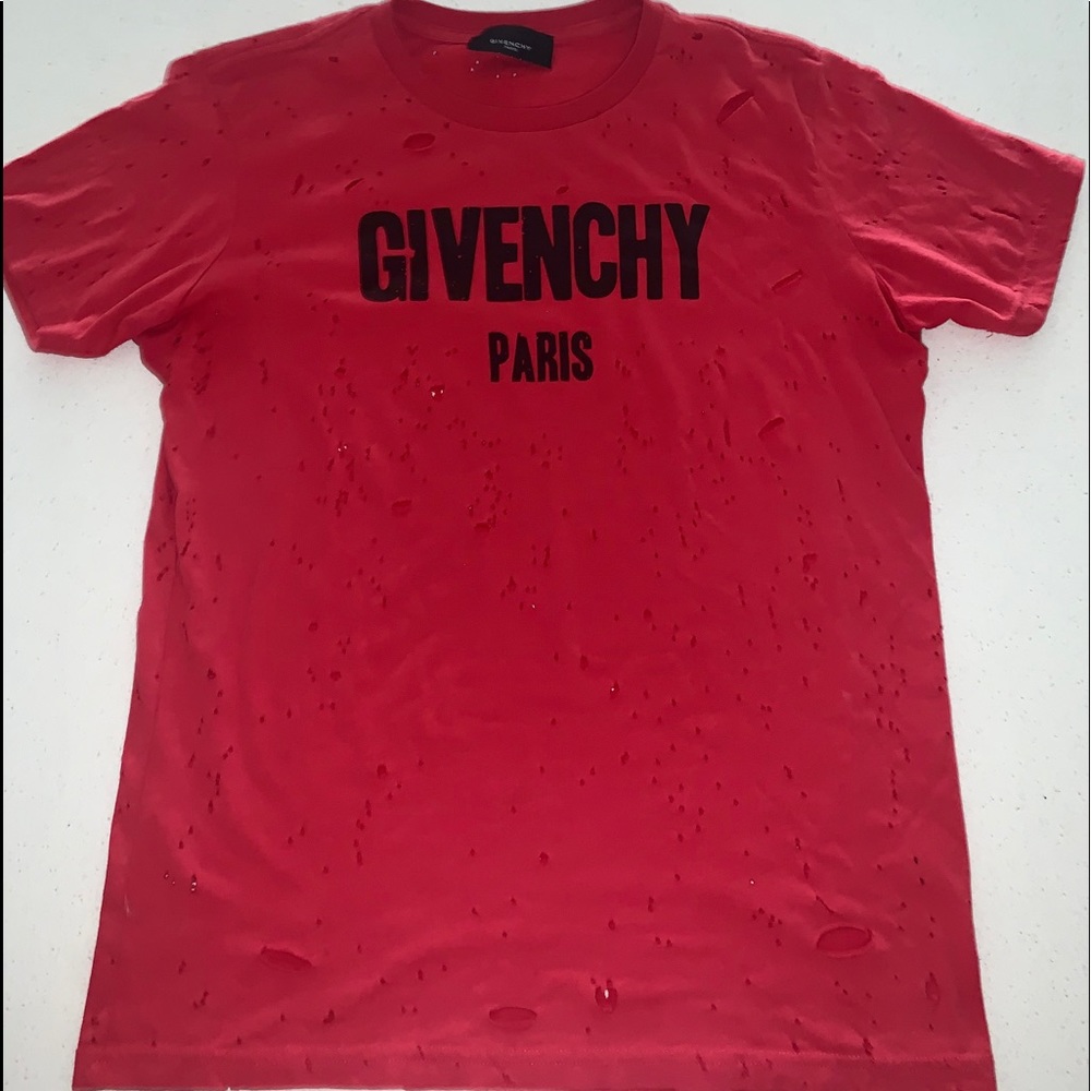 Givenchy Paris Distressed Logo Tshirt